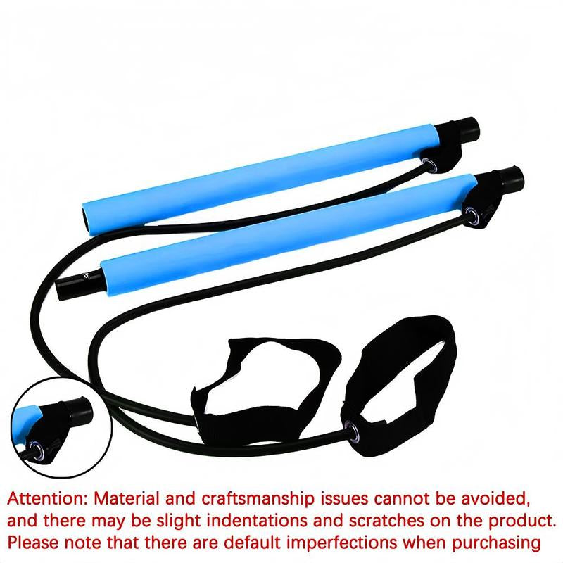 Multifunctional Pilates Stick, 1 Set Back Training Elastic Rope, Yoga Resistance Band, Fitness Equipment for Home Gym Workout