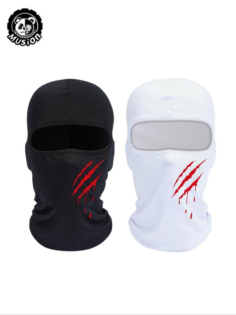Balaclava Mask, 2 Counts Breathable Headwear for Riding and Outdoor Sport, Fashion Printing Ski Mask, Sports & Outdoor Clothing Accessories