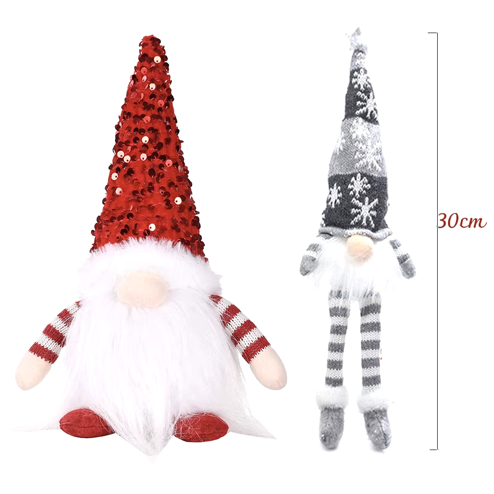 30Cm Glowing Gnome Christmas Decorations 2024 Faceless Plush Dolls Elf Home Ornaments Navidad New Year 2024 Gift