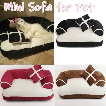 NEW Cute Warm Double-Cushion Dog Bed Cotton Soft Sofa Pet House Dog Cat Beds Dog Kennel Pet Mat