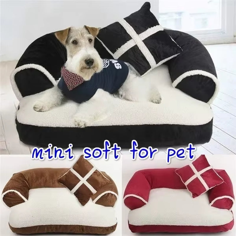 NEW Cute Warm Double-Cushion Dog Bed Cotton Soft Sofa Pet House Dog Cat Beds Dog Kennel Pet Mat
