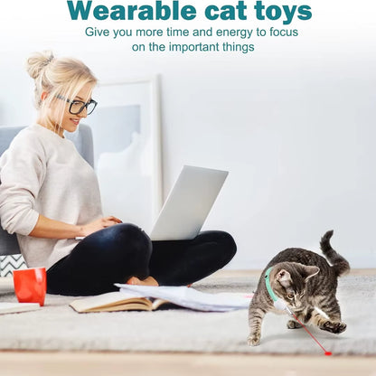 Laser Pointer Collar for Cats - Wearable Automatic Cat Laser Light Toy, Electric Smart Amusing USB Rechargeable Interactive Toys