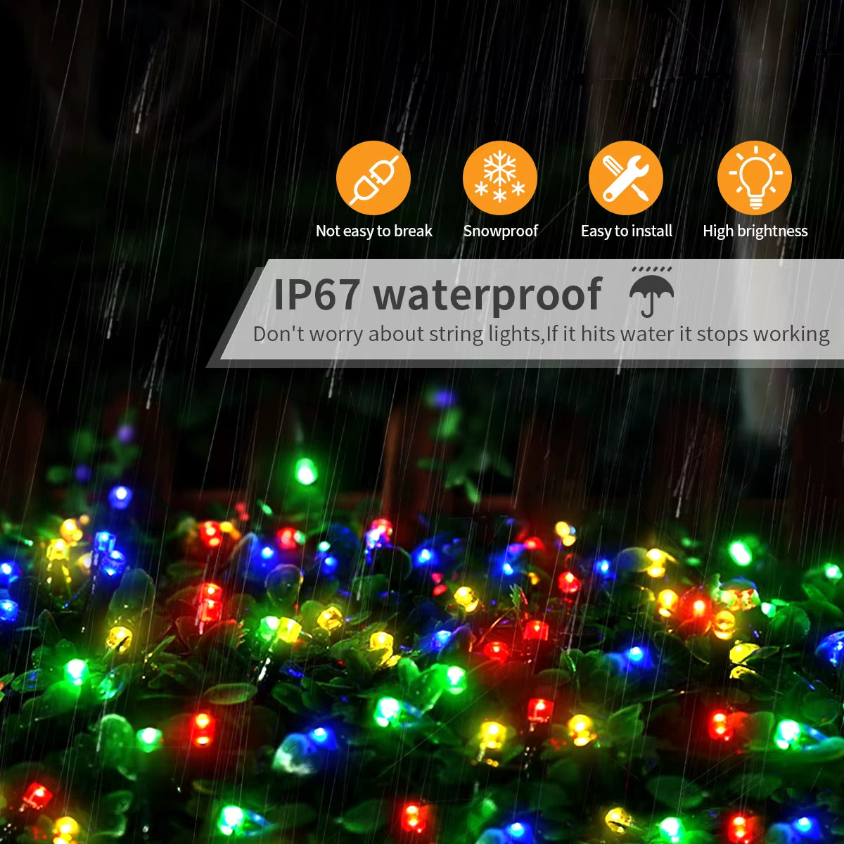 Outdoor Garden LED String Light Christmas Fairy Lights Waterproof Garland Lamp for Home Courtyard Holiday New Year Party Decor