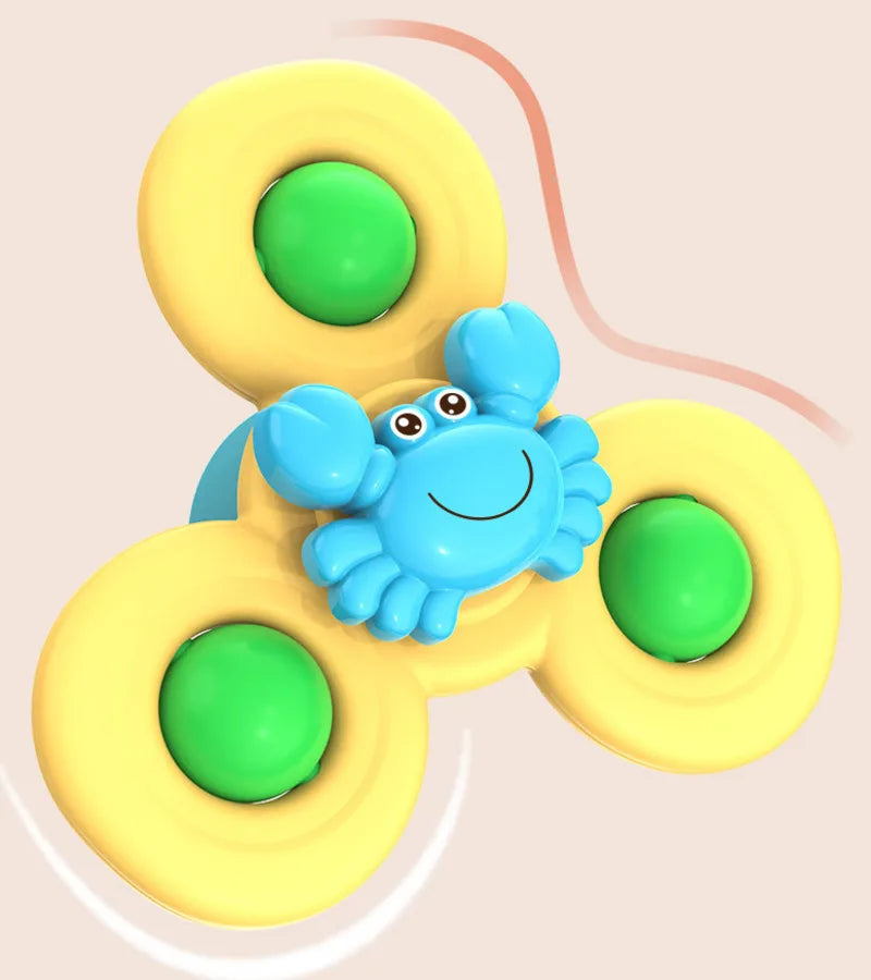 3PCS Suction Cup Spinner Bath Toys for Kids Sensory Stress Relief Spinning Educational Toys Baby Rotating Rattle Fidget Gifts