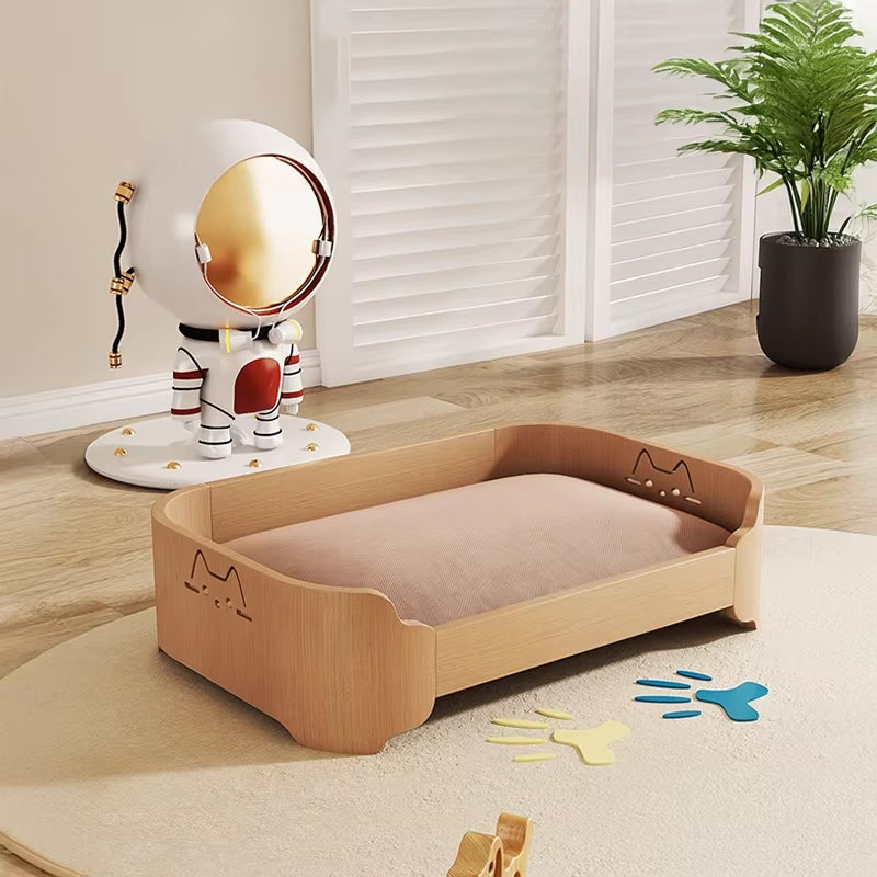 Washable Pet Sofa Bed Wooden Cat House Small Medium Dog Bed All Season Use Fashion Pet Beds