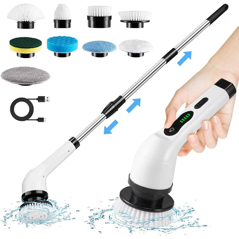 Cordless Spin Scrubber Electric Multipurpose Cleaning Brush for Kitchen Bathroom Toilet - Household Hair Brushes and Mops