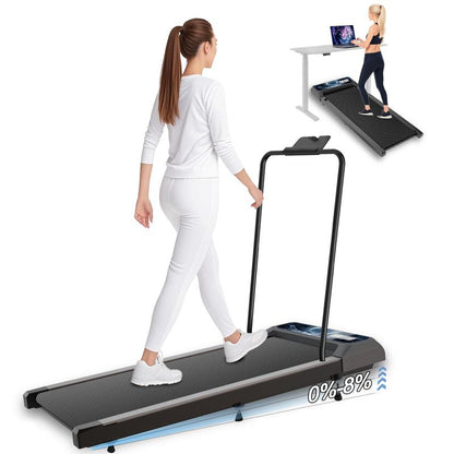 AN SMART QUEEN Walking Pad with Incline and Handle Bar, 3 in 1 under Desk Treadmill with Handles, 2.5HP Low Noise Treadmills for Home Small Space with Remote Control, Portable Treadmills for Home Office