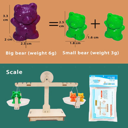 Montessori Toys Box Rainbow Stack Cups Counting Bears Color Weights Sensory Toys