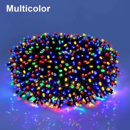 Outdoor Garden LED String Light Christmas Fairy Lights Waterproof Garland Lamp for Home Courtyard Holiday New Year Party Decor