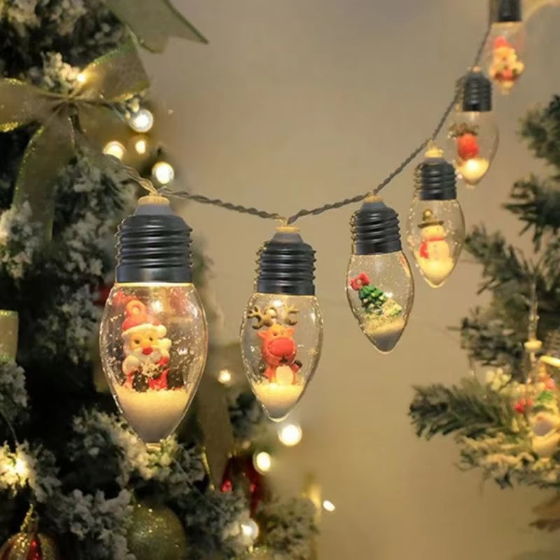 Christmas Small Bulb Light String Christmas Decoration LED Light String Santa Claus Snowman Christmas Tree