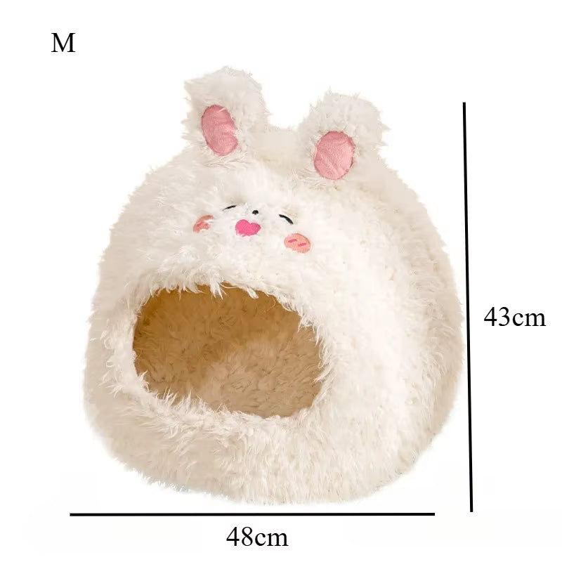 Very Soft Pet Cat House Deep Sleep Comfortable Cats Bed Warm Plush Pet Beds Suitable for Small and Medium-Sized Cats/Dog Beds