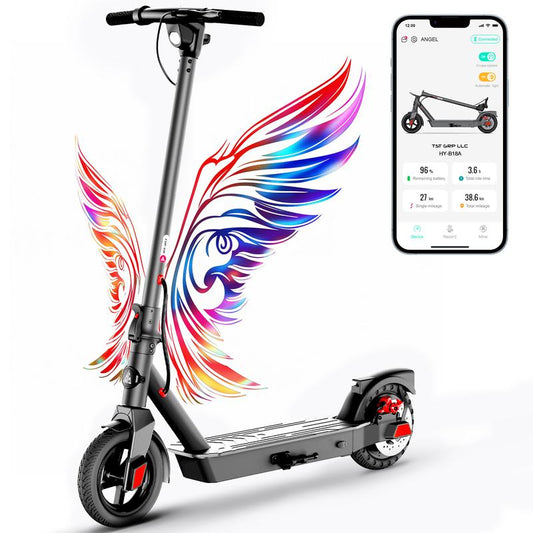 TST Vs4 Series Electric Scooter Adults, 20 Miles Range & 19 MPH Adult Electric Scooter, 10" Rear Solid Tire, Folding Commute E Scooter, Rear Wheel Drive Sport Scooter with Cruise Control, APP Control