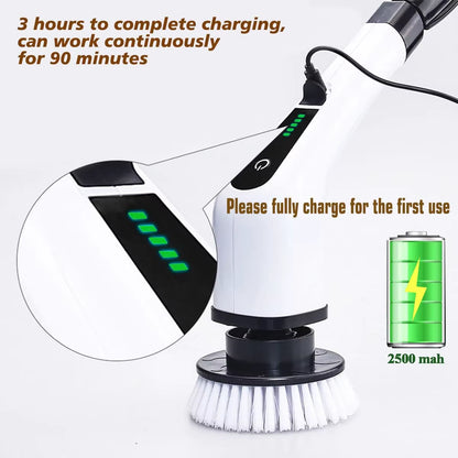 Cordless Spin Scrubber Electric Multipurpose Cleaning Brush for Kitchen Bathroom Toilet - Household Hair Brushes and Mops
