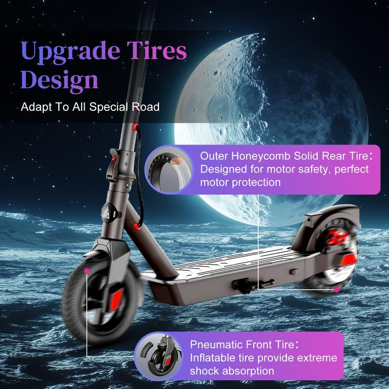 TST Vs4 Series Electric Scooter Adults, 20 Miles Range & 19 MPH Adult Electric Scooter, 10" Rear Solid Tire, Folding Commute E Scooter, Rear Wheel Drive Sport Scooter with Cruise Control, APP Control