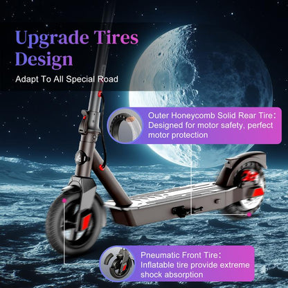 TST Vs4 Series Electric Scooter Adults, 20 Miles Range & 19 MPH Adult Electric Scooter, 10" Rear Solid Tire, Folding Commute E Scooter, Rear Wheel Drive Sport Scooter with Cruise Control, APP Control