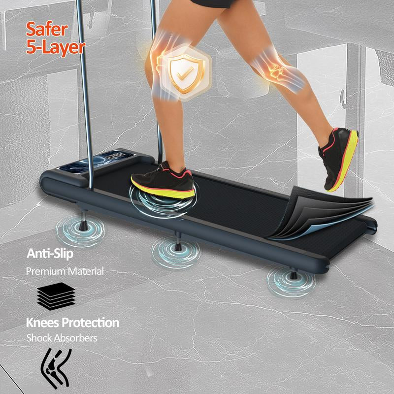 AN SMART QUEEN Walking Pad with Incline and Handle Bar, 3 in 1 under Desk Treadmill with Handles, 2.5HP Low Noise Treadmills for Home Small Space with Remote Control, Portable Treadmills for Home Office