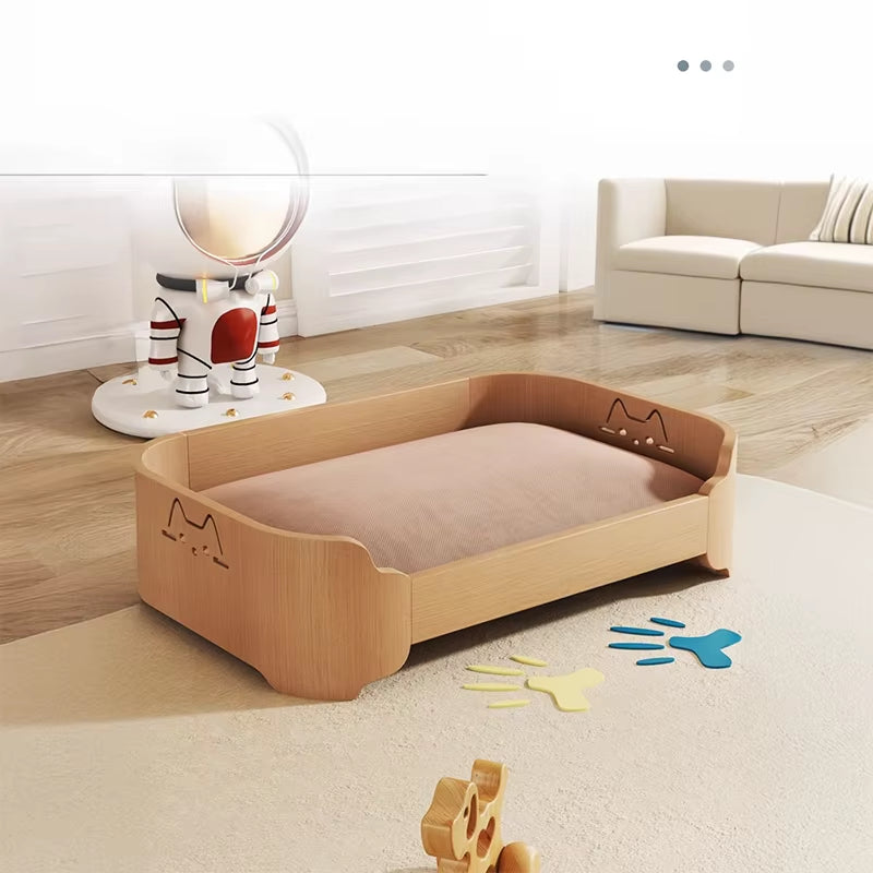 Washable Pet Sofa Bed Wooden Cat House Small Medium Dog Bed All Season Use Fashion Pet Beds