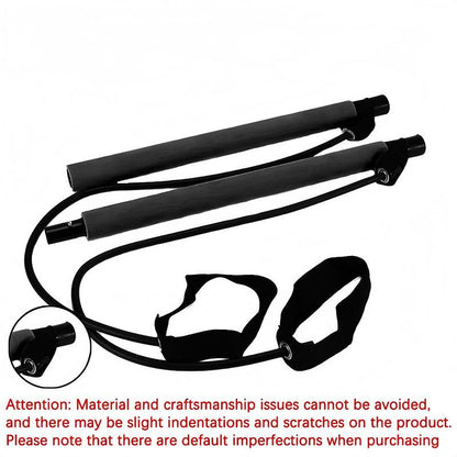 Multifunctional Pilates Stick, 1 Set Back Training Elastic Rope, Yoga Resistance Band, Fitness Equipment for Home Gym Workout