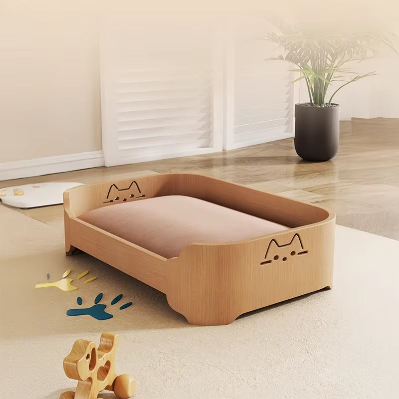 Washable Pet Sofa Bed Wooden Cat House Small Medium Dog Bed All Season Use Fashion Pet Beds