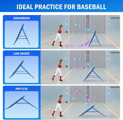 Winthai Volleyball Rebounder Net, Soccer Baseball Rebound Pitchback Net, 4X4Ft Adjustable Target Practice Nets, Easy Setup Softball Bounce Back Trainer Equipment, Improve Sport Training Skills for Backyard Football Accessories Kit Popper Sportsball