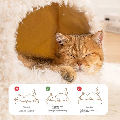 Very Soft Pet Cat House Deep Sleep Comfortable Cats Bed Warm Plush Pet Beds Suitable for Small and Medium-Sized Cats/Dog Beds