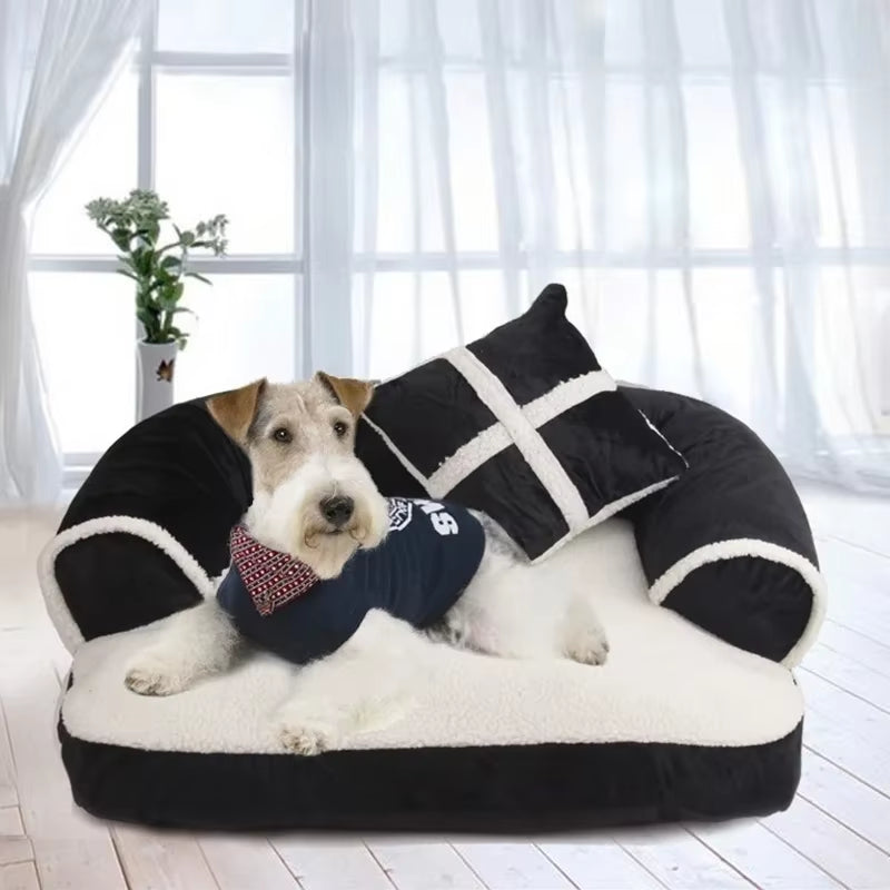 NEW Cute Warm Double-Cushion Dog Bed Cotton Soft Sofa Pet House Dog Cat Beds Dog Kennel Pet Mat