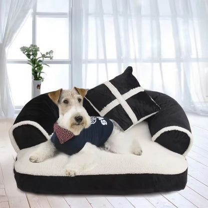 NEW Cute Warm Double-Cushion Dog Bed Cotton Soft Sofa Pet House Dog Cat Beds Dog Kennel Pet Mat