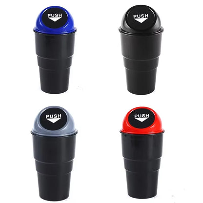 Car Garbage Can Bin with Lid, Leakproof Vehicle Automotive Cup Holder Car Trash Can, Small Trash Bin for Automotive Accessories