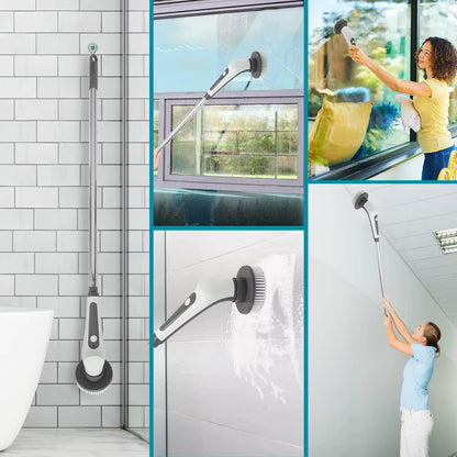 IPX8 Waterproof 6 in 1 Electric Cleaning Brush Electric Spin Scrubber Electric Cleaning Tools Kitchen Bathroom Cleaning Gadgets